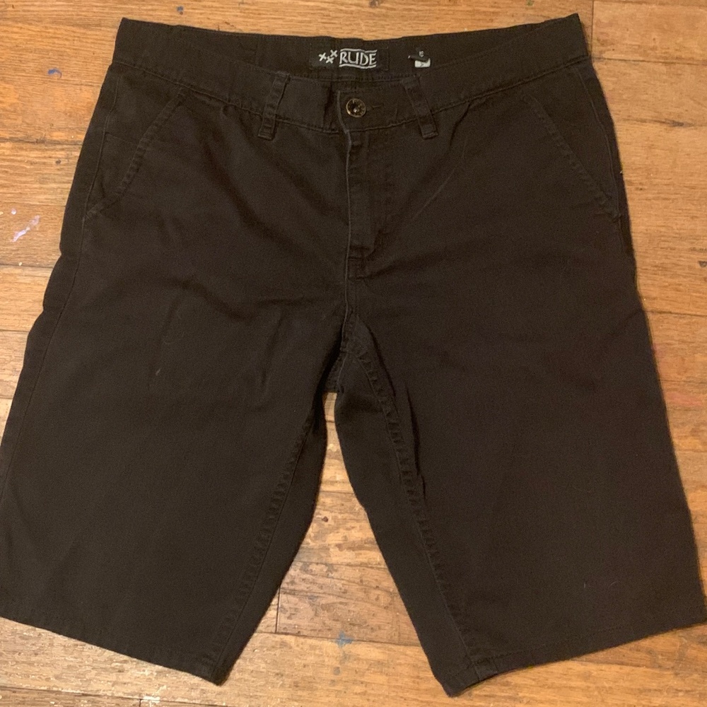 Black jean shorts
